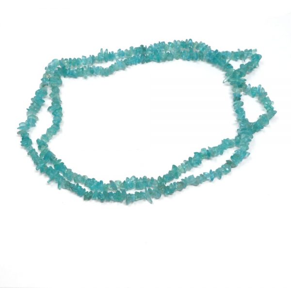 Blue Apatite Chip Bead Necklace All Crystal Jewelry apatite