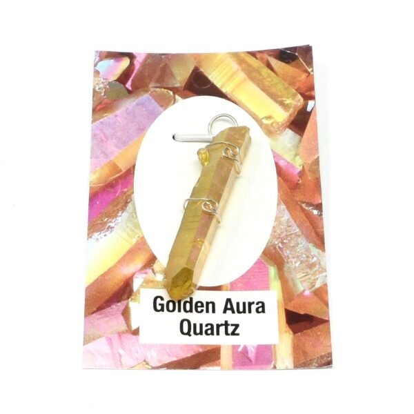 Golden Aura Quartz Wire Wrapped Pendant All Crystal Jewelry golden aura quartz
