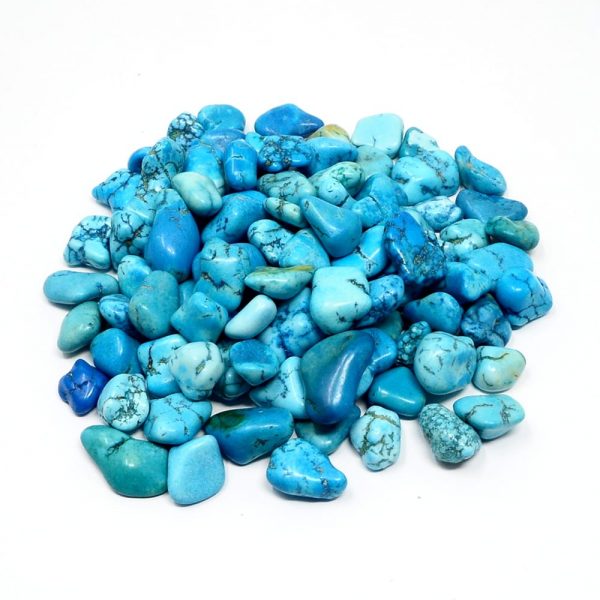 Turquenite, tumbled, 8oz All Tumbled Stones blue magnesite