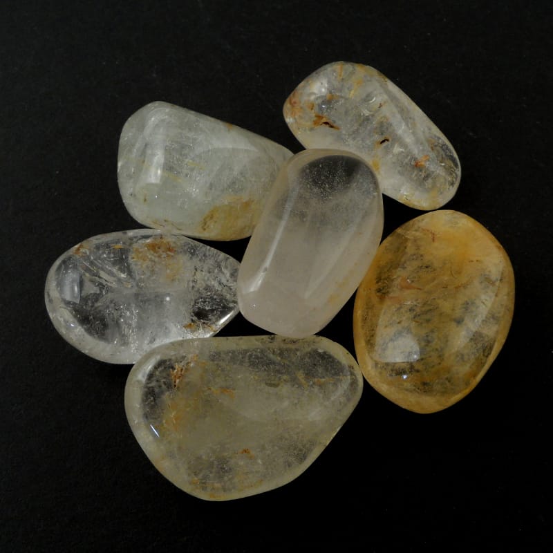 9 Silver Topaz Tumbled Stones #2 - Kathi's Krystals