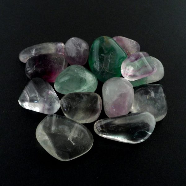 Fluorite, tumbled, 8oz All Tumbled Stones fluorite