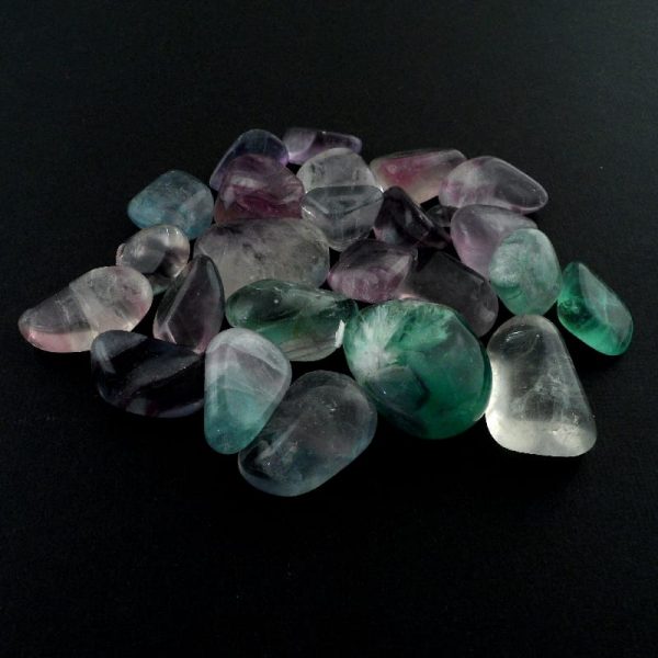 Fluorite, tumbled, 8oz All Tumbled Stones fluorite